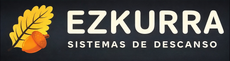 Logotipo de EZKURRA, que presenta un icono de una hoja de roble y una bellota junto al nombre de la marca