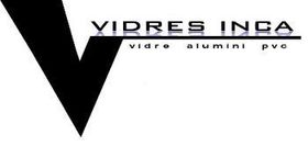 Logotipo V negro con el texto &ldquo;XIBRES INCA&rdquo; y m&aacute;s peque&ntilde;o &ldquo;vidre alumini pvc&rdquo; sobre un fondo blanco.