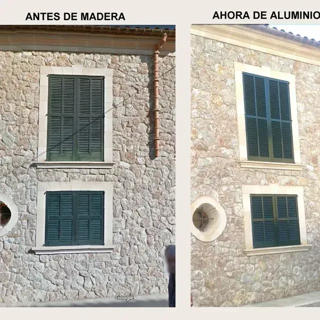 Comparación de ventanas de casas de piedra: