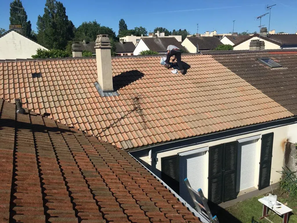 nettoyage d'une toiture claire