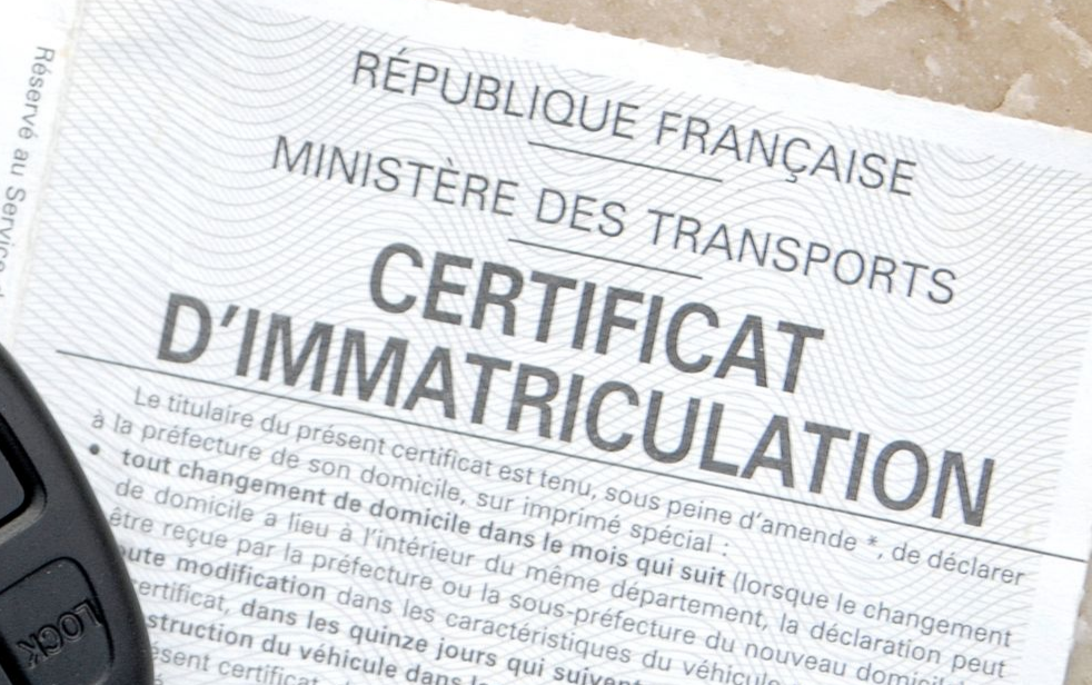 Certificat d'immatriculation
