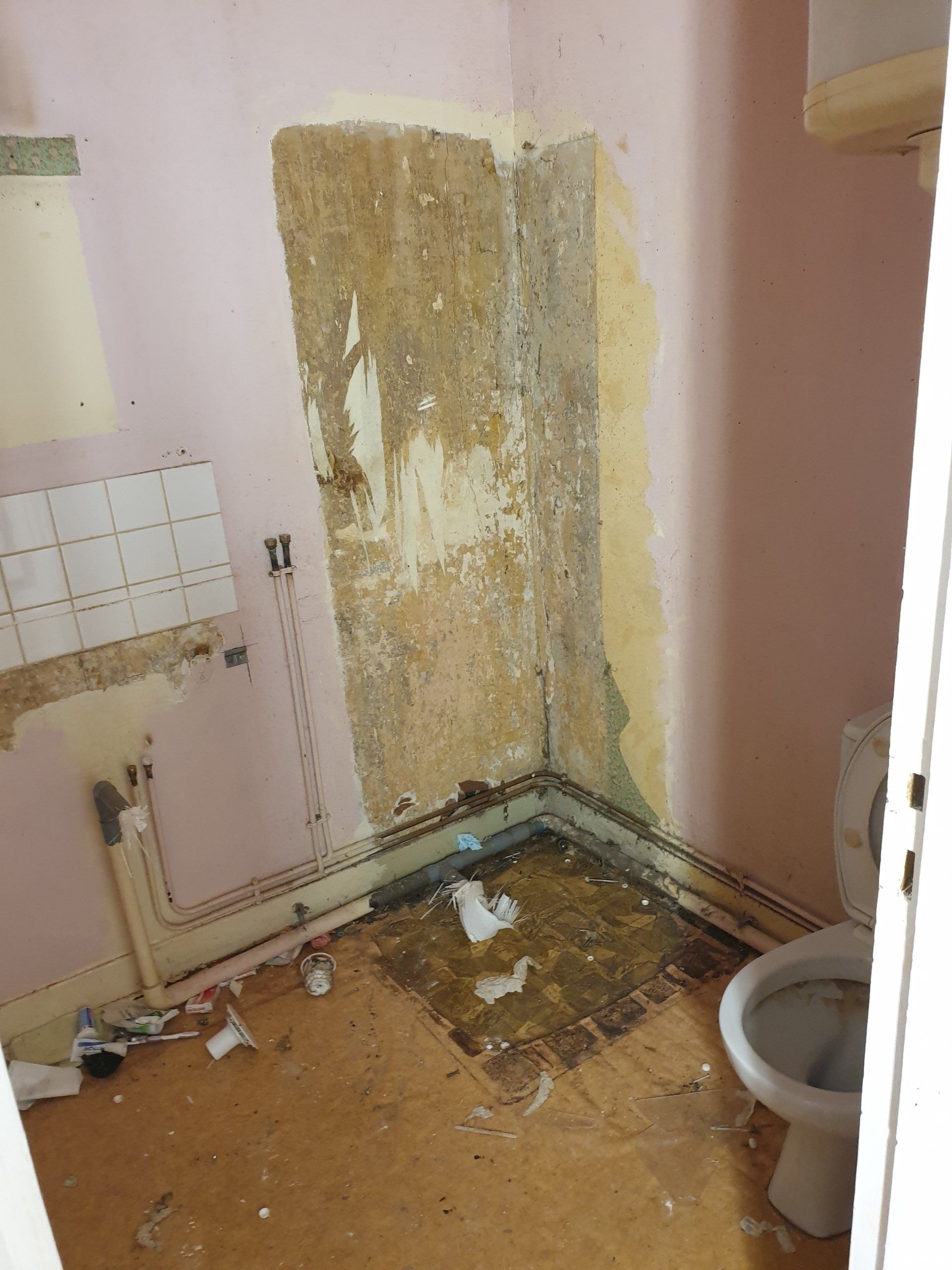 Salle de bain en plein travaux