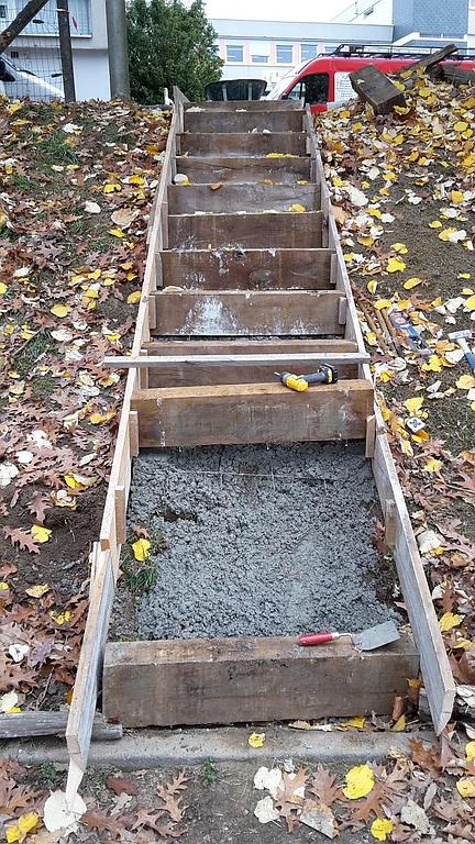 Création d'un escalier dans un jardin
