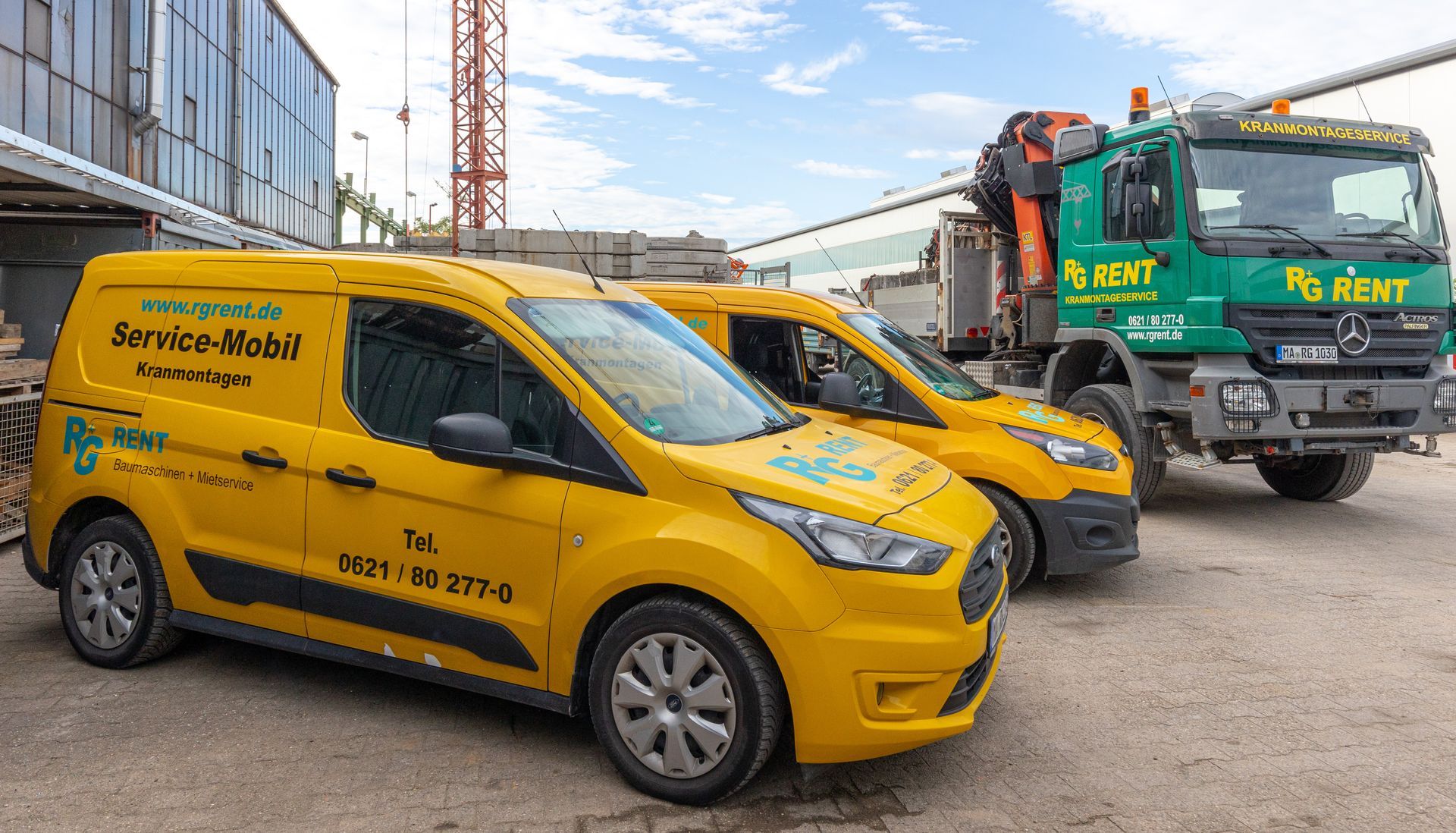Servicefahrzeuge von R+G Rent in Mannheim