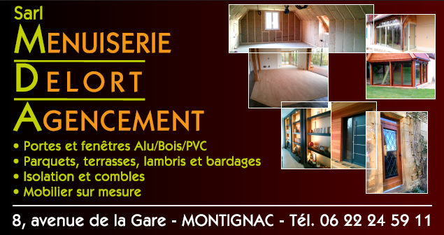 Carte de visite de la Menuiserie Delort à Montignac et Sarlat