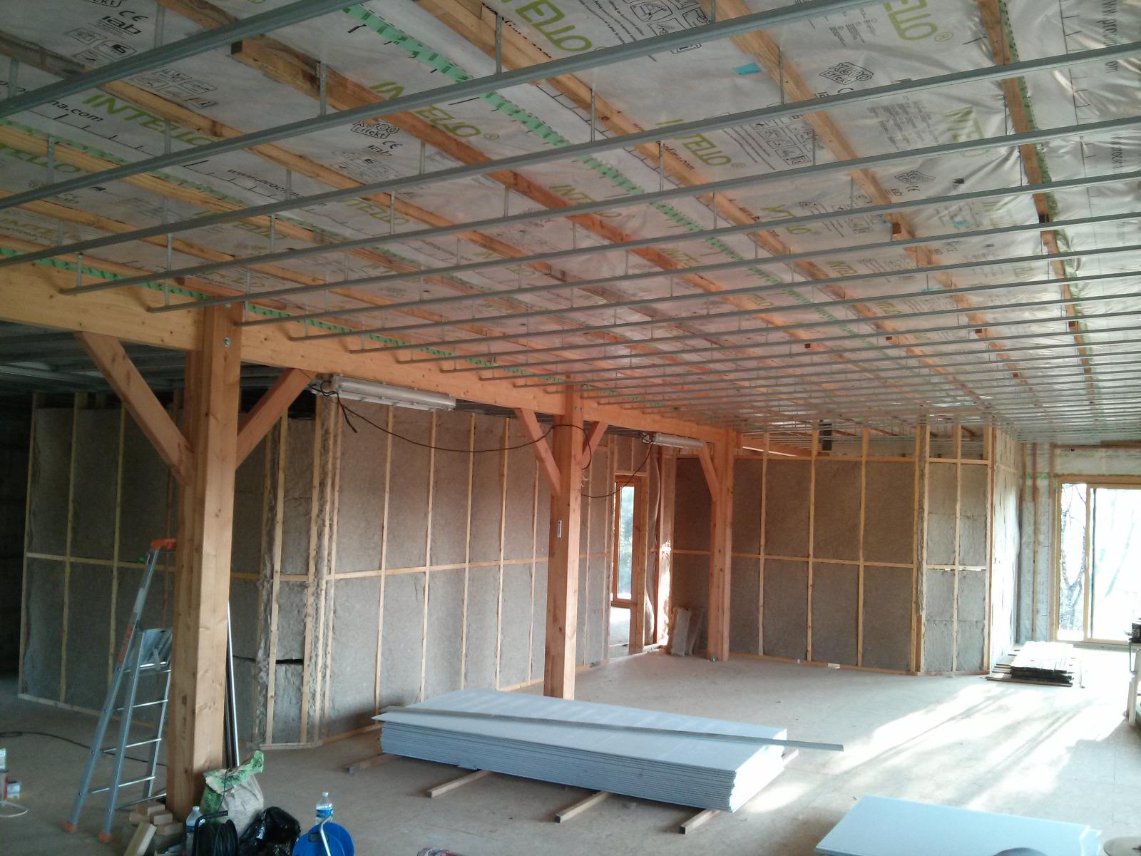 Cloisons et plafond en isolation bio | Menuiserie Delort Agencement Dordogne