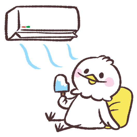 Un canard avec une glace sous une climatisation