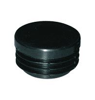 Una tapa de plástico negra sobre un fondo blanco.