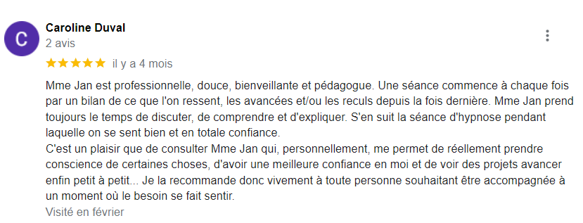 Avis Google #3 de Caroline Duval
