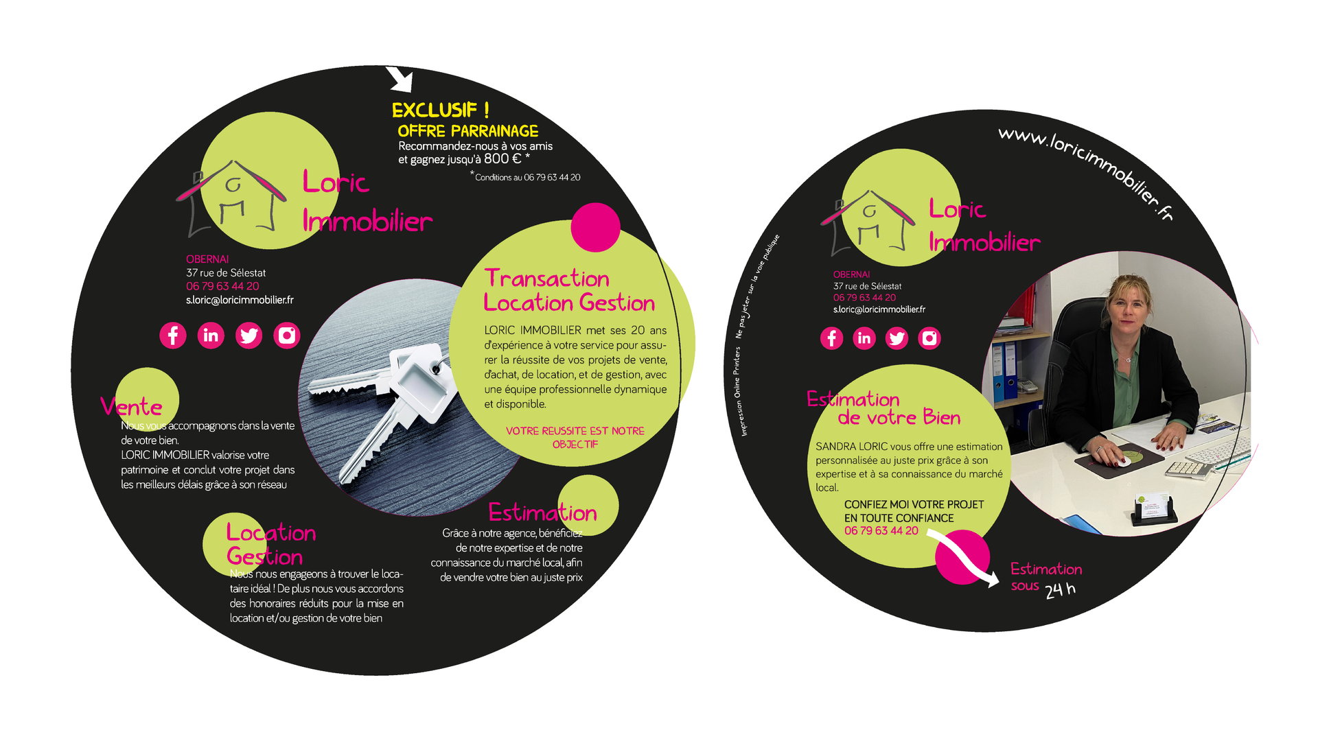 Création graphique vignette Loric Immobilier