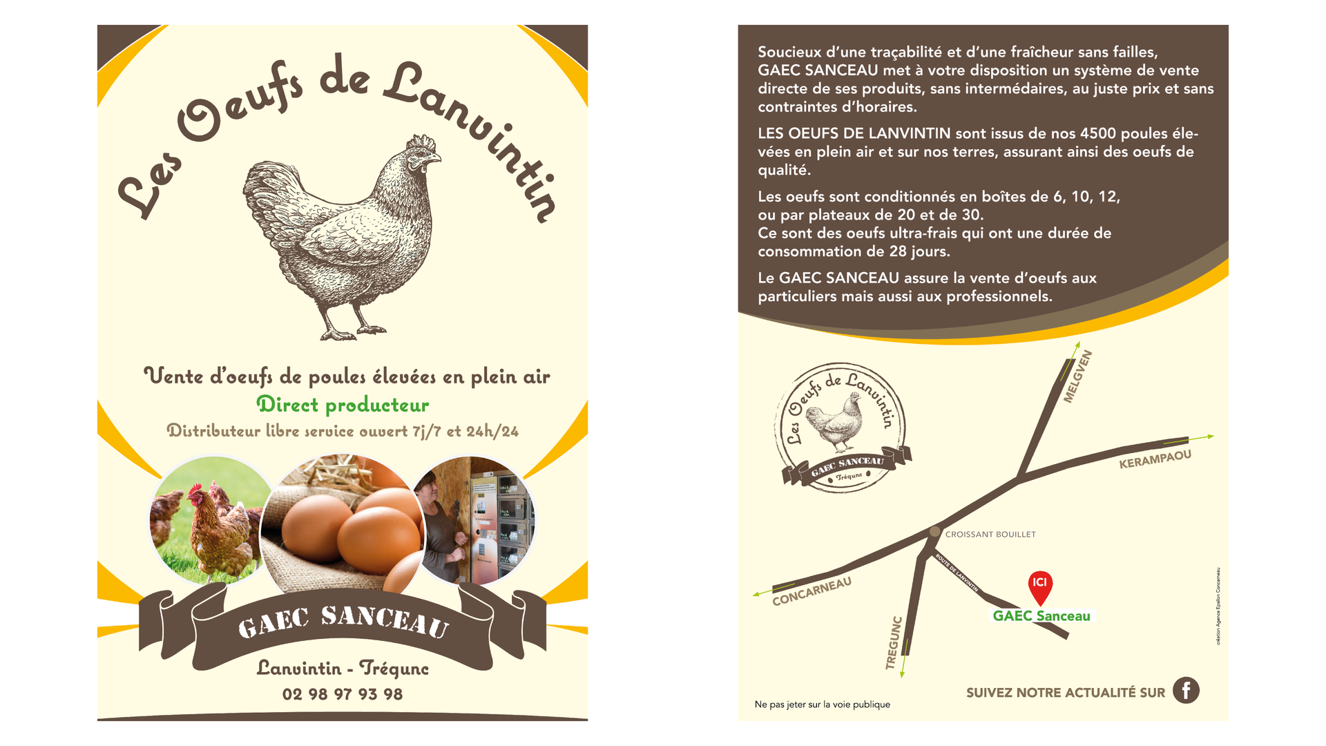 Création graphique tract les oeufs de Lanvintin