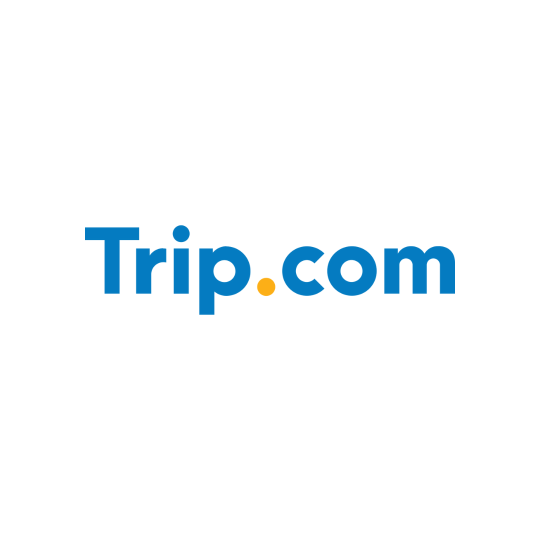 The trip.com logo is blue and white on a white background.