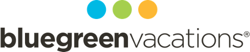 A blue green and orange logo for bluegreen vacations