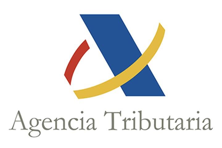 Se muestra un logotipo de la agencia tributaria sobre un fondo blanco.