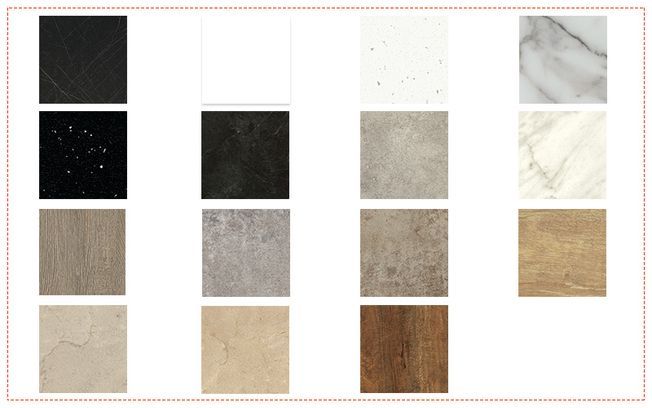 Se muestran una variedad de diferentes tipos de mosaicos sobre un fondo blanco.