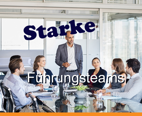 Ein Mann im Anzug hält vor einer Gruppe von Menschen, die um einen Tisch herum sitzen, eine Präsentation.