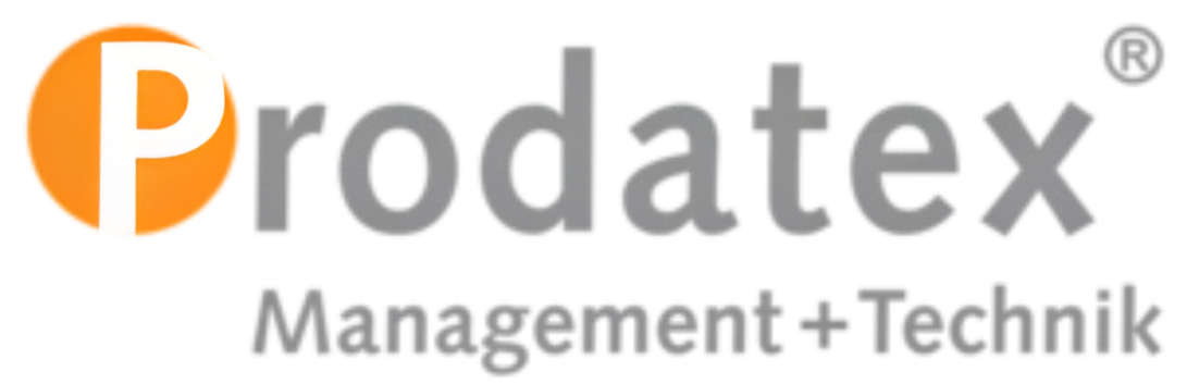 Ein Logo für prodatex management + technik wird angezeigt