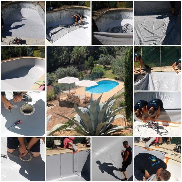 Photo montage de réparation de piscine