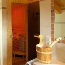 Bad mit privater Sauna Ferienwohnung in Königsleiten