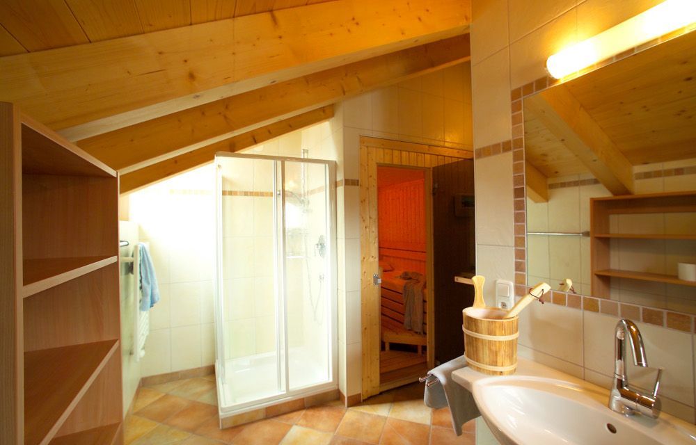 Einige Wohnungen mit privater Sauna im Badezimmer