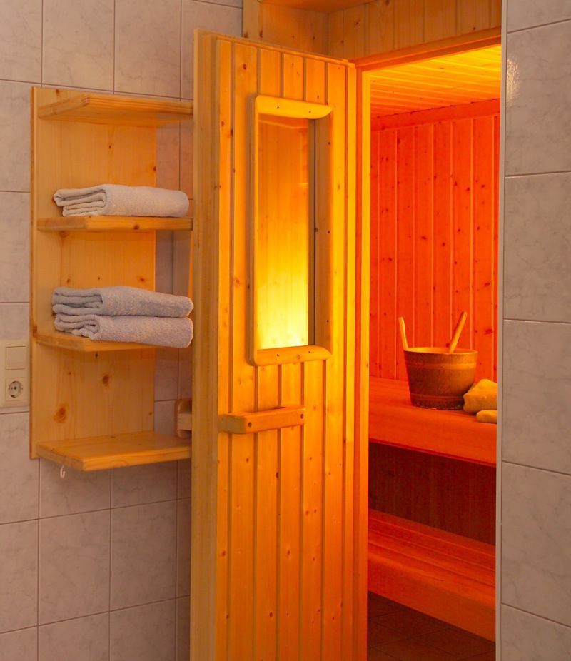 Einige Wohnungen mit privater Sauna im Badezimmer