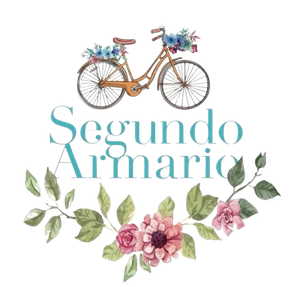 Un logotipo para segundo armario con una bicicleta y flores.