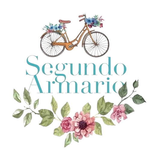 Un logotipo para segundo armario con una bicicleta y flores.