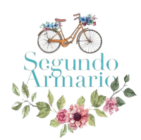 Un logotipo para segundo armario con una bicicleta y flores.
