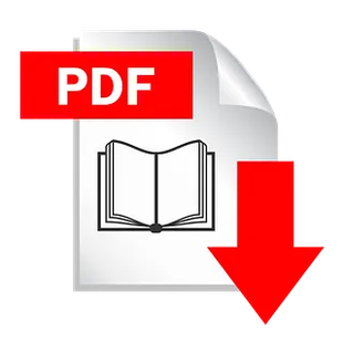 Un archivo PDF con un libro abierto y una flecha apuntando hacia abajo.