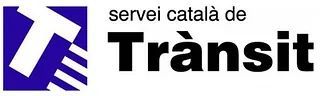 A blue and white logo for servei catalana de transit