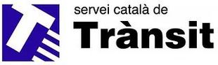 A blue and white logo for servei catalana de transit