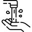 Icon offener Wasserhahn mit Hand
