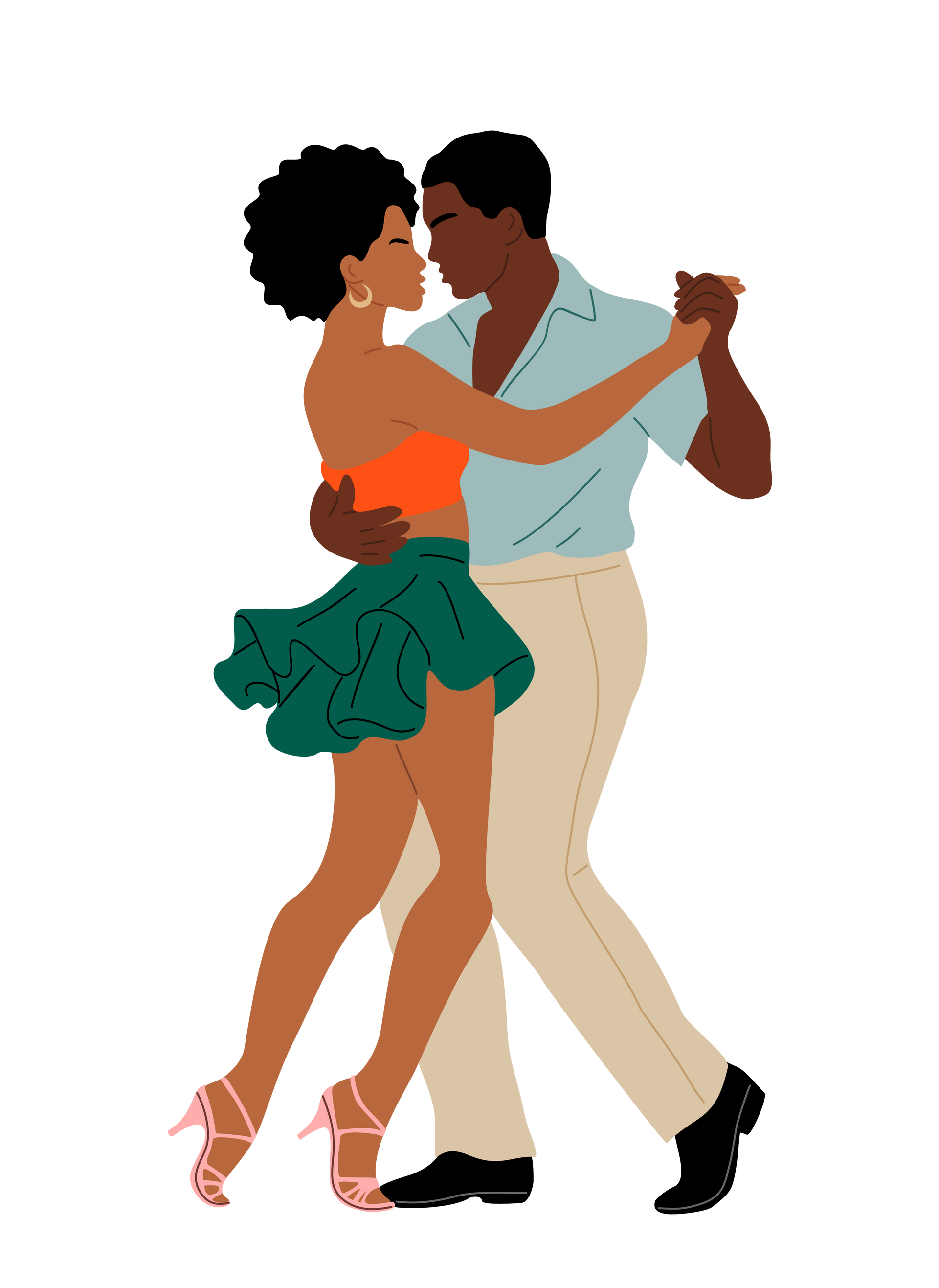 Une femme avec une jupe.