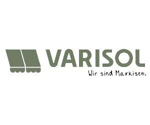 VARISOL-Logo mit zwei grünen Markisenformen und dem Text 