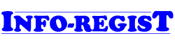 Texto azul "INFO-REGIST" con una l&iacute;nea gris claro arriba y abajo.