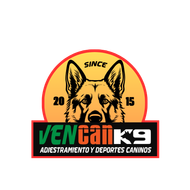 Un logotipo para una empresa llamada Vencan K9.