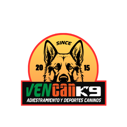 A logo for vengean k9 adiestramiento y deportes caninos