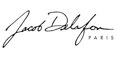 El logotipo de Jacob Delafon Paris es una firma en blanco y negro sobre un fondo blanco.