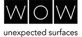 Un logotipo en blanco y negro para superficies sorprendentes e inesperadas.