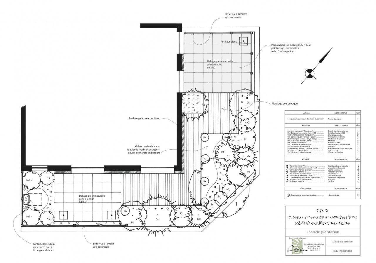 Un plan détaillé avec des arbres