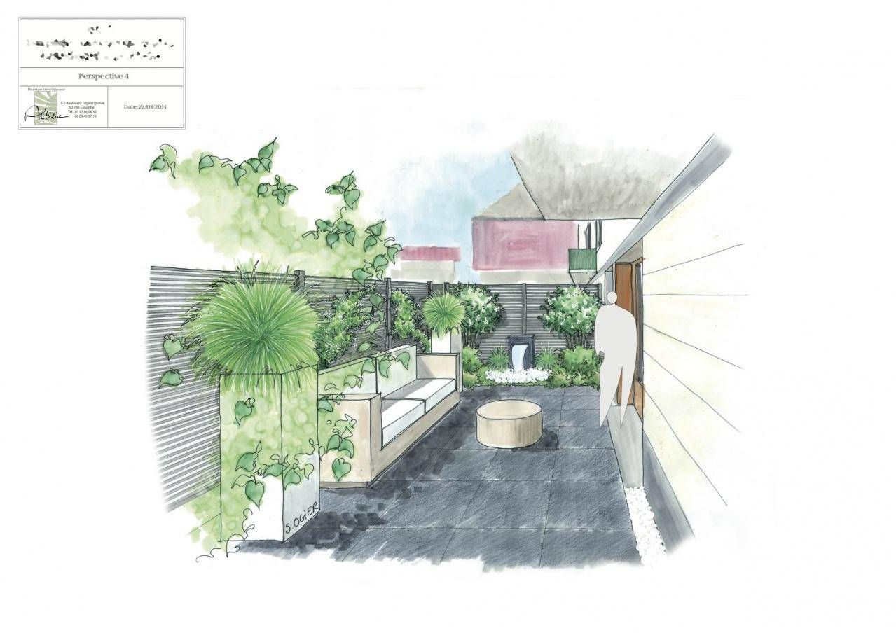 Le plan d'une terrasse avec un canapé