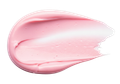 Mancha de crema rosa sobre un fondo blanco.