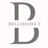 Logotipo gris con la letra "B" y el texto "Bellissima's" centrado entre las letras sobre un fondo blanco.