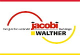 Das Logo von Jacobi Walther ist rot und gelb