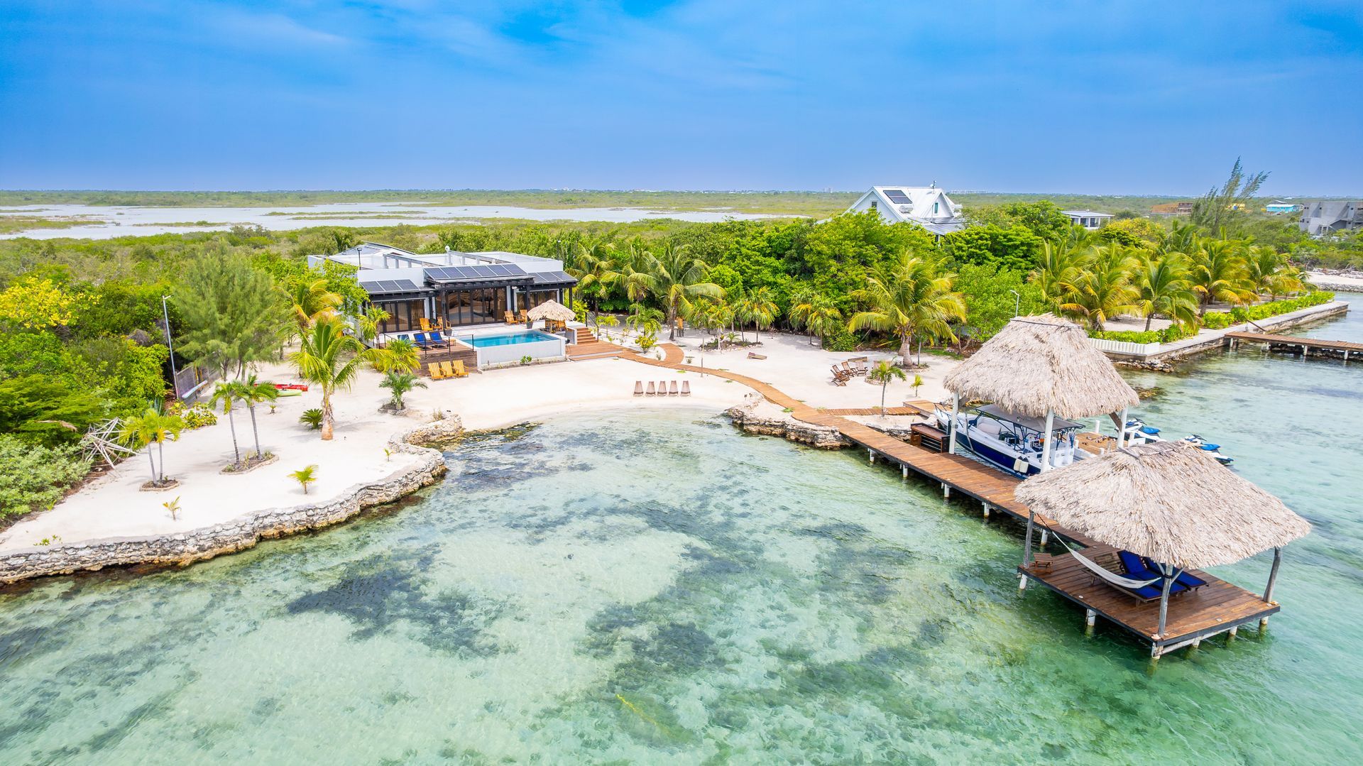 Luxury Belize vacation villa on a private beach