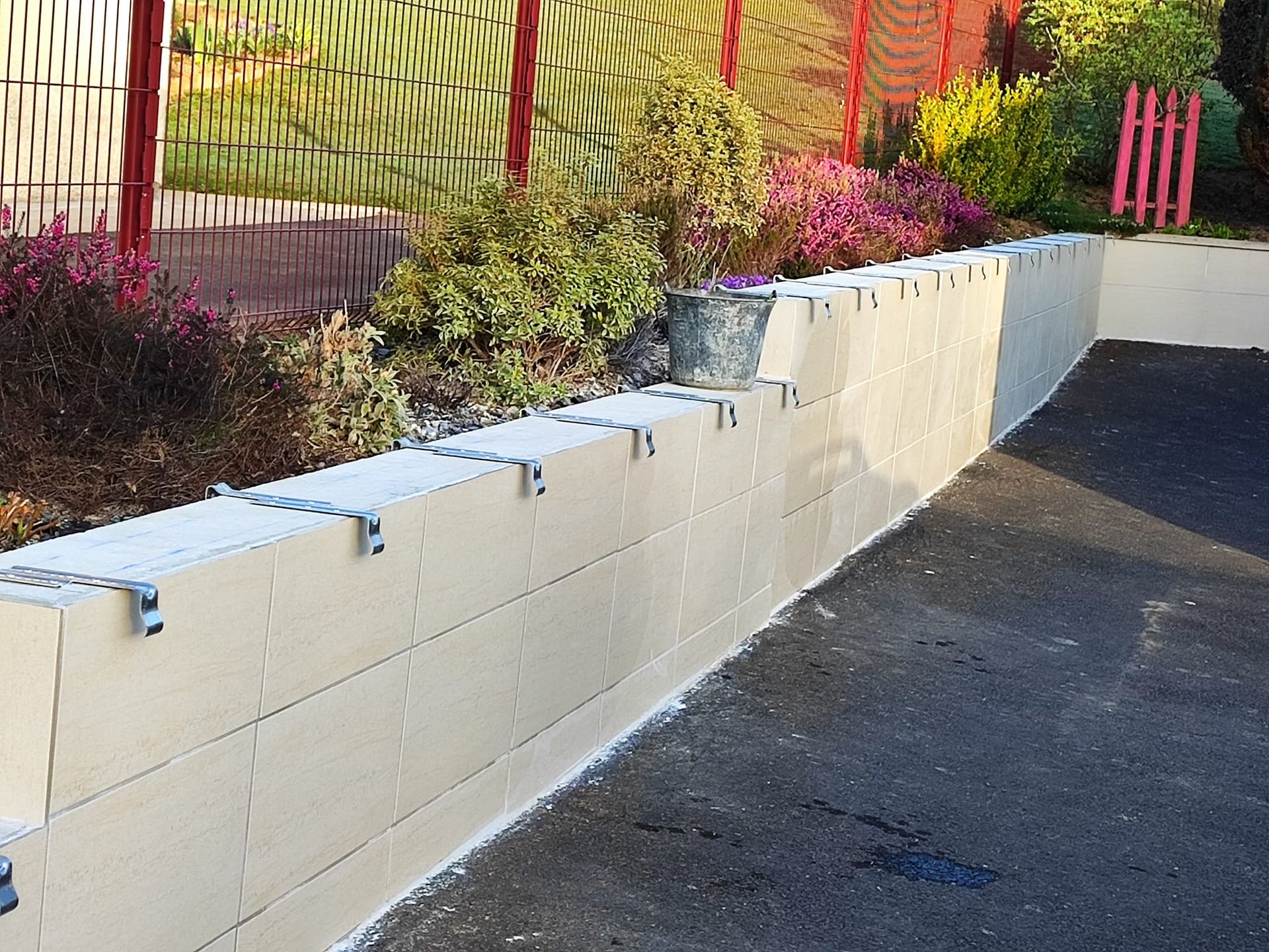 Muret avant la pose de couvertine