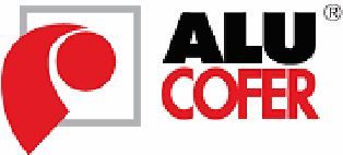 Un logotipo rojo y negro para una empresa llamada alu cofer.