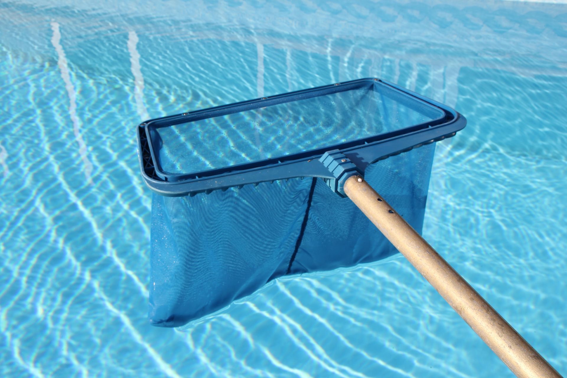 Photo d'une épuisette pour le nettoyage d'une piscine