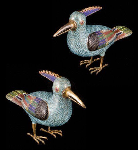 Deux sculptures d'oiseaux