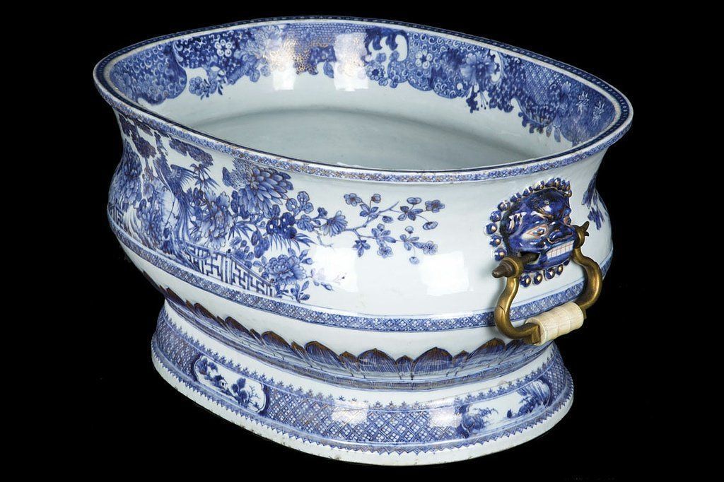 Porcelaine bleue et blanche